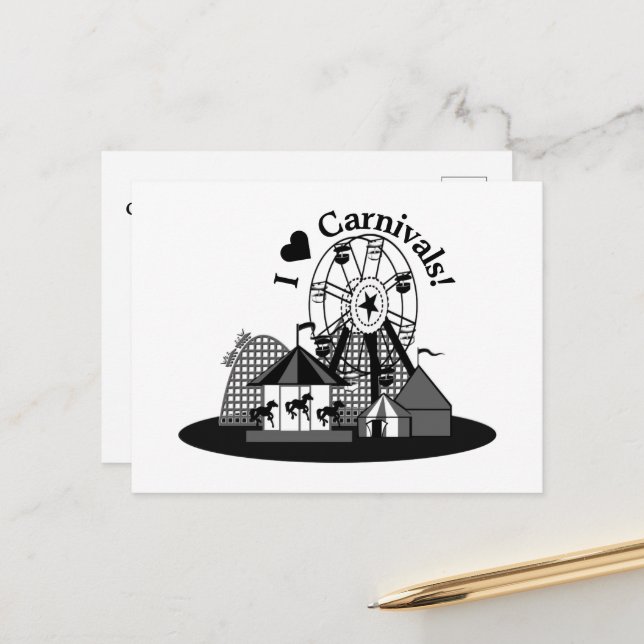 I Love Carnivals! Postcard (Front/Back In Situ)