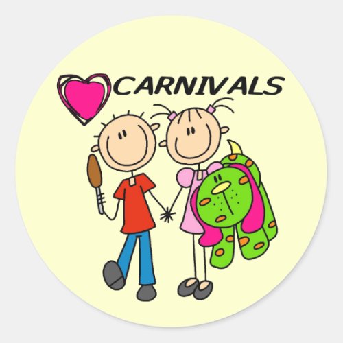 I Love Carnivals Tshirts and Gifts Classic Round Sticker