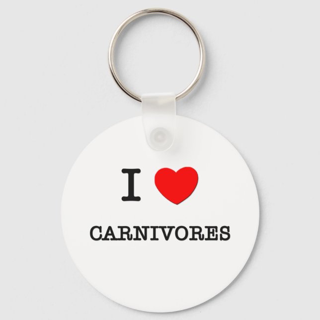 I Love CARNIVORES Keychain (Front)