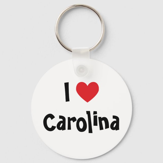 I Love Carolina Keychain (Front)
