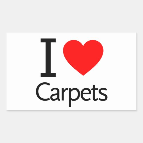 I Love Carpets Rectangular Sticker
