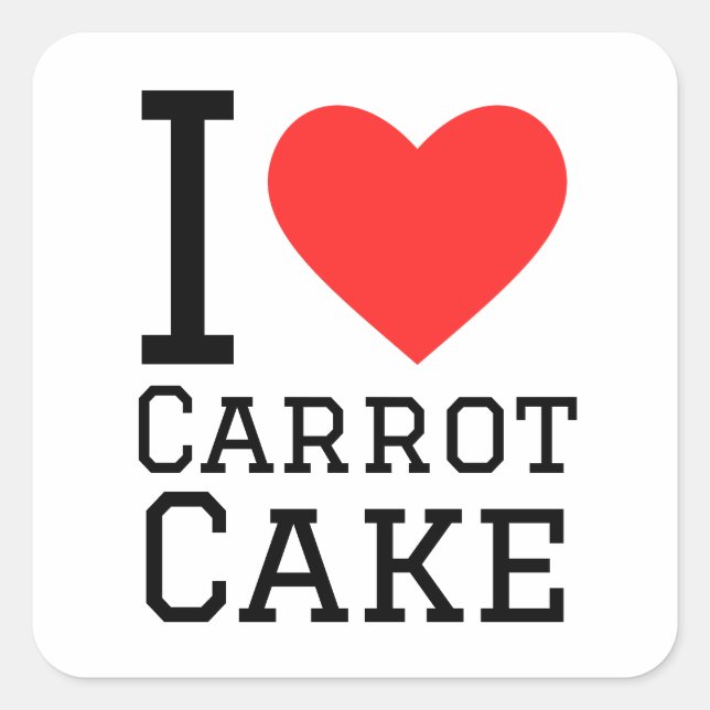 I love carrot cake  square sticker (Front)