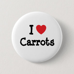 I love Carrots heart T-Shirt Button