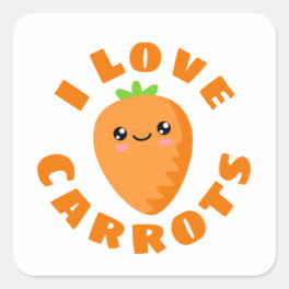 I love Carrots Square Sticker
