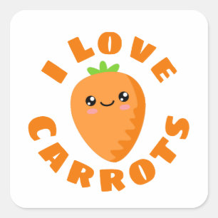 I love Carrots Square Sticker