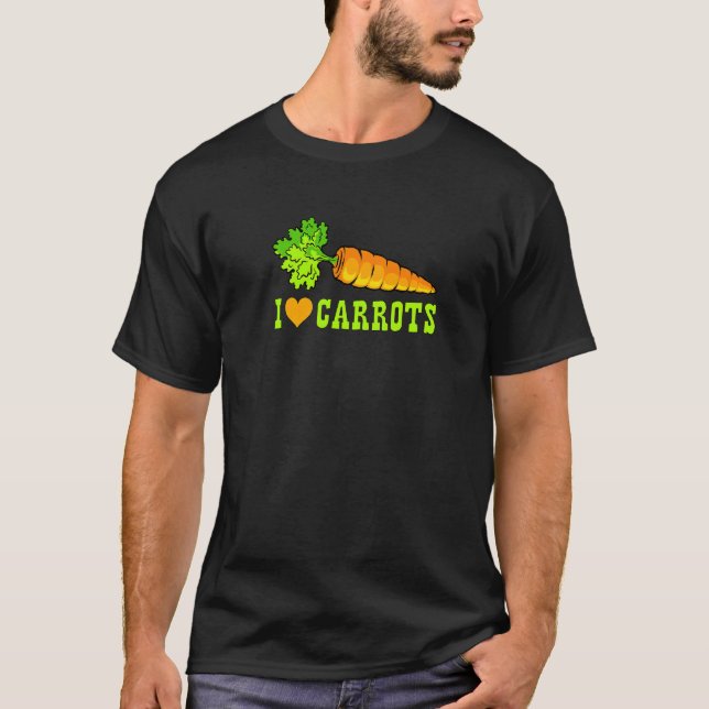 I Love Carrots  Vegetable T-Shirt (Front)