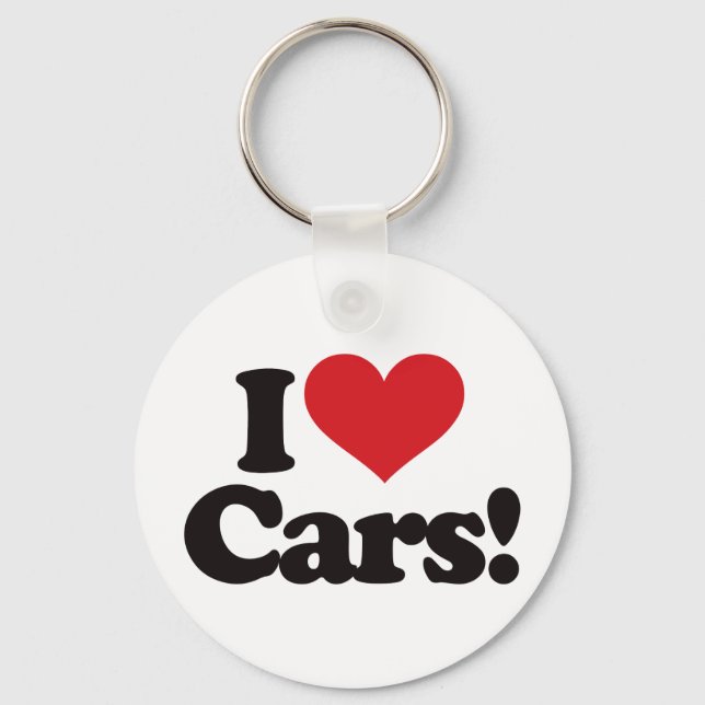I Love Cars! Keychain (Front)