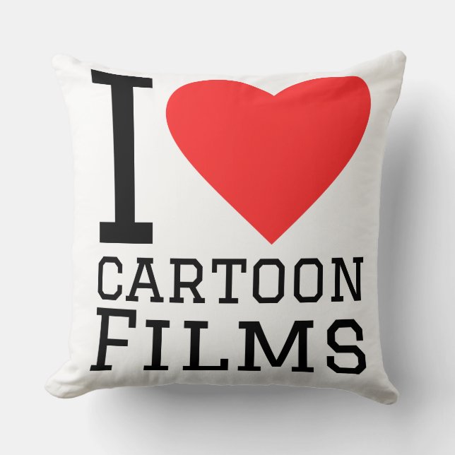 I love cartoon films throw pillow (Front)