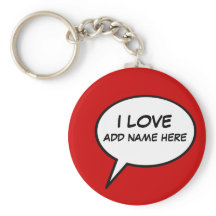 "I love" cartoon speech bubble