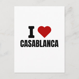 I love casablanca - I heart casablanca morocco Holiday Postcard