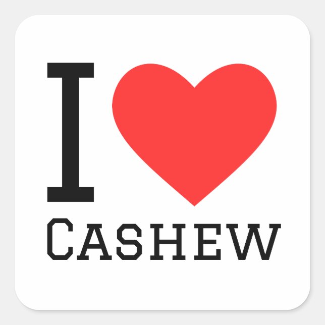 I love cashew square sticker (Front)