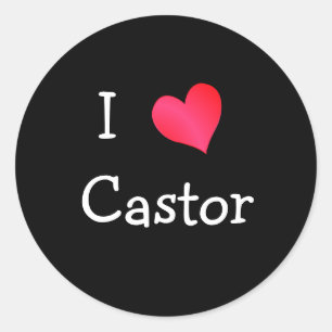 I Love Castor Classic Round Sticker