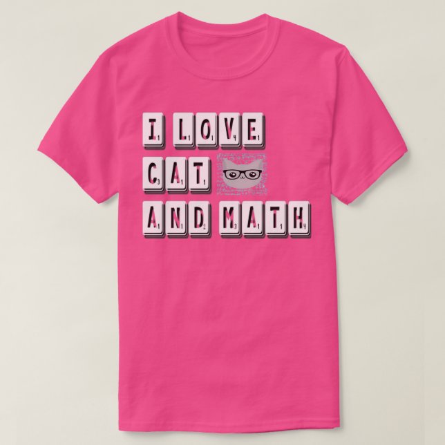 I love cat and math essential 1 T-Shirt (Design Front)
