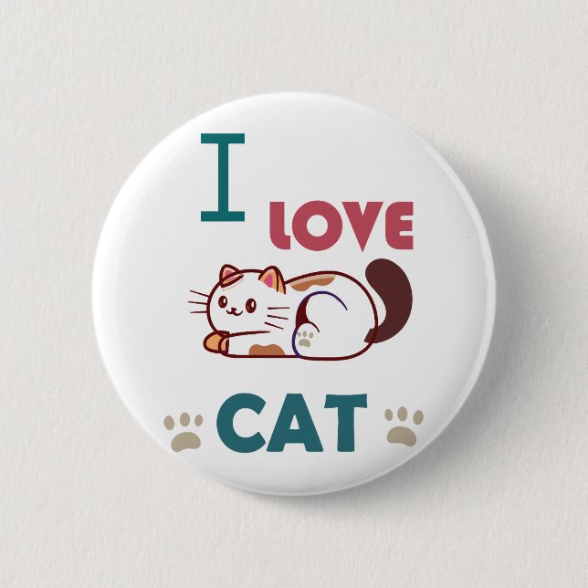 I love cat button (Front)