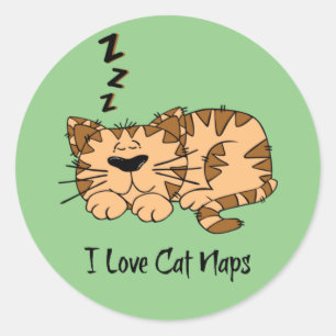 I Love Cat Naps Classic Round Sticker