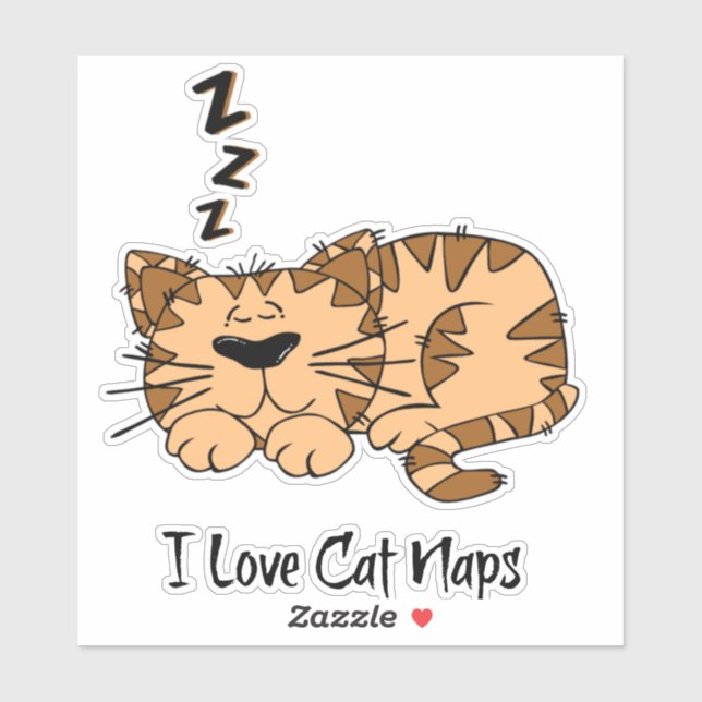 I Love Cat Naps Sticker (Sheet)