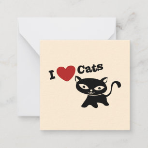 I Love Cat Note Card