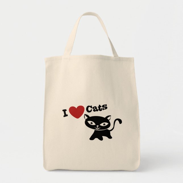 I Love Cat Tote Bag (Front)