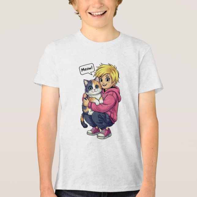 I love cat Tri-Blend shirt (Front)