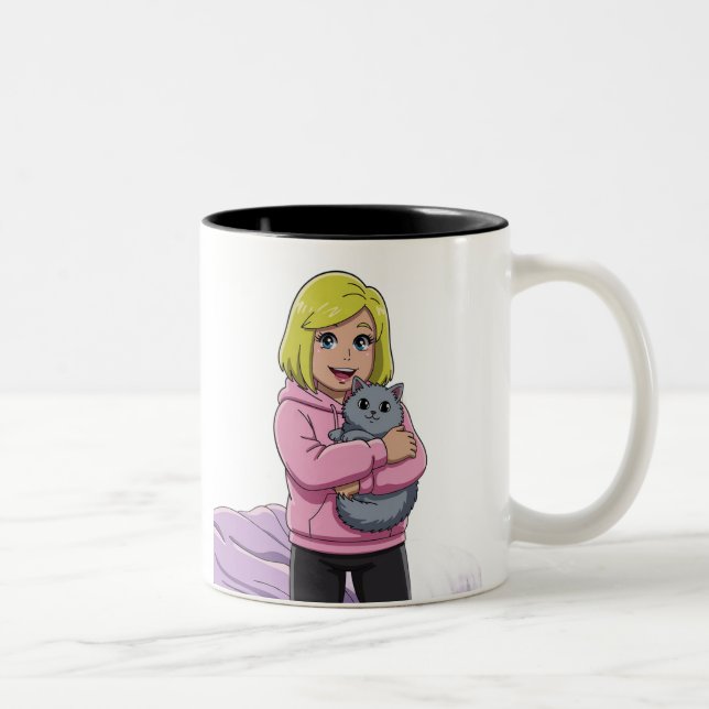 I love cat Two-Tone coffee mug (Right)