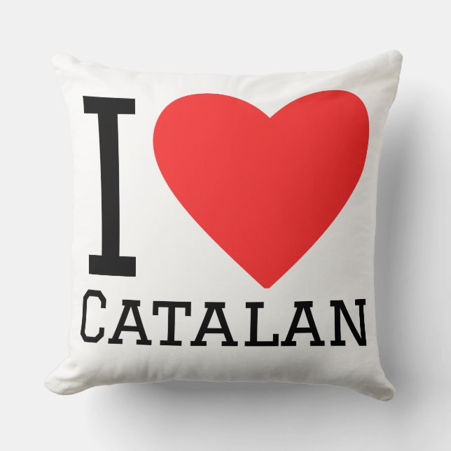 I love catalan  throw pillow (Front)