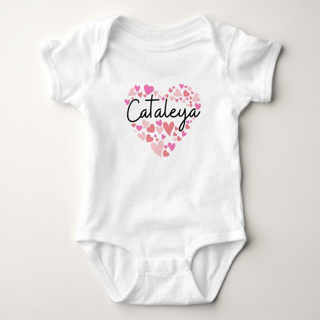 I love Cataleya - hearts for Cataleya Baby Bodysuit (Front)