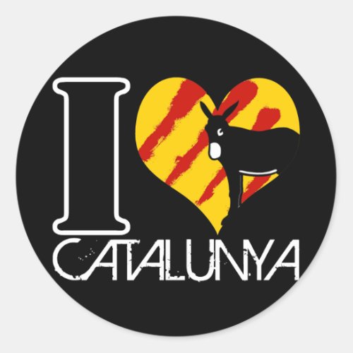 I Love Catalunya Classic Round Sticker