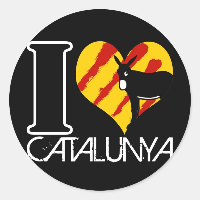 I Love Catalunya Classic Round Sticker (Front)
