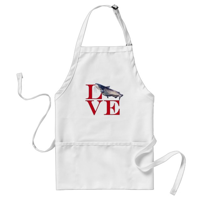 I Love Catfish Adult Apron (Front)