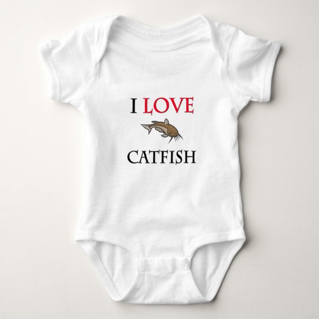 I Love Catfish Baby Bodysuit (Front)