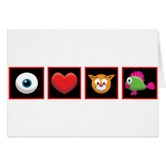 I Love Catfish Cards (Front Horizontal)