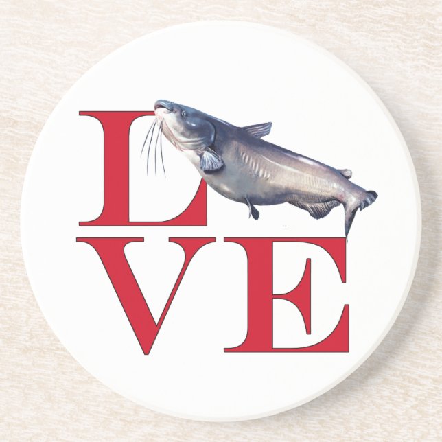 I Love Catfish Coaster (Front)