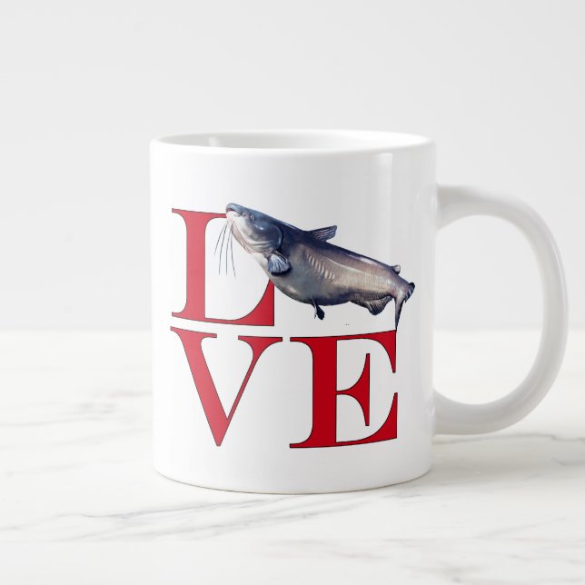 I Love Catfish Giant Coffee Mug (Right)