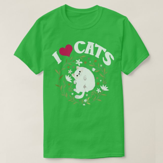 I Love Cats1 T-Shirt (Design Front)