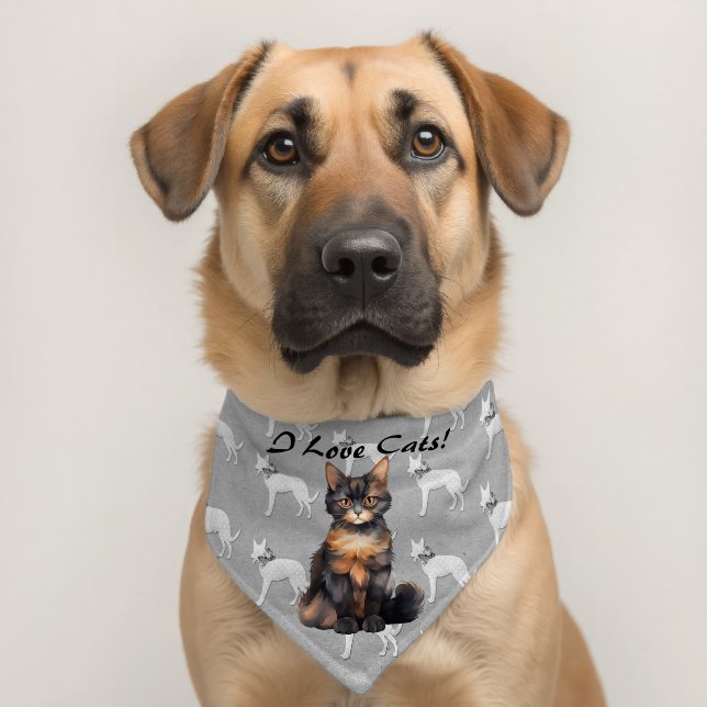 I Love Cats 2 Pet Bandana Pet Bandana Collar (Dog 2)