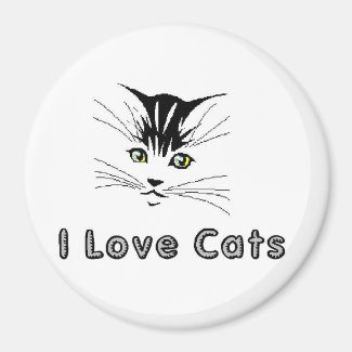 i love cats 5 i love cats 5 kitten with yellow eye magnet