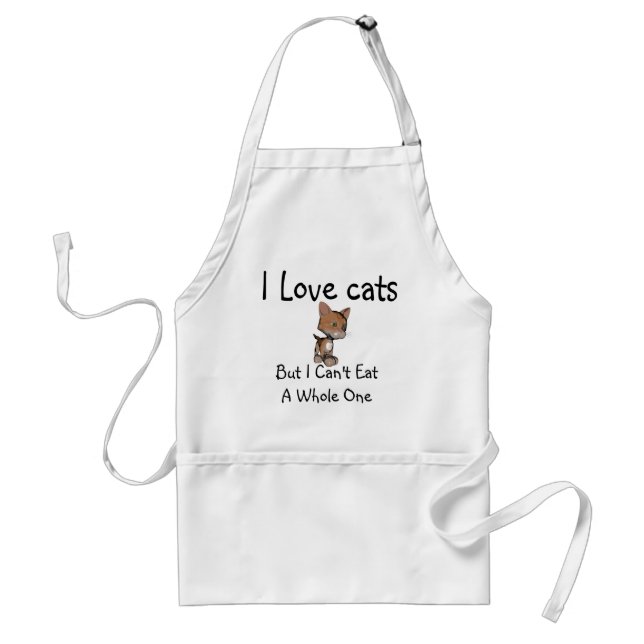 I Love Cats Adult Apron (Front)