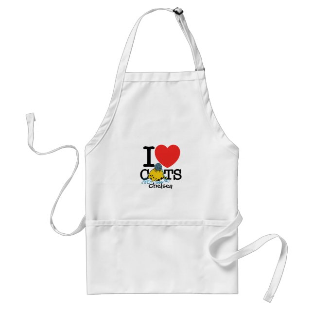I Love Cats Adult Apron (Front)