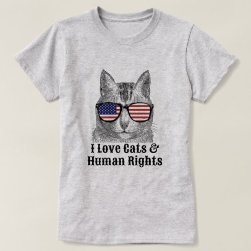 I love cats and human rights T_Shirt