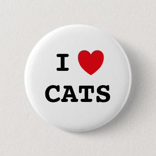 I love cats badge button
