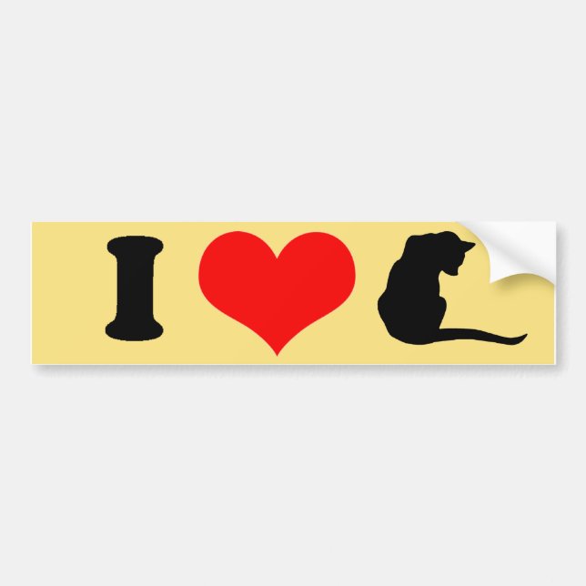 I LOVE CATS BUMPER STICKER (Front)