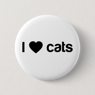 I Love Cats Button
