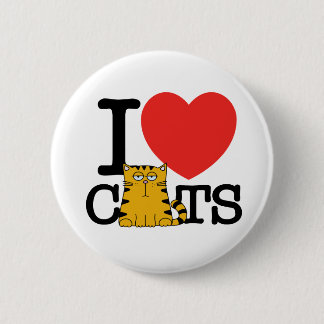 I Love Cats Button