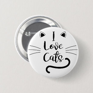 I Love Cats Button