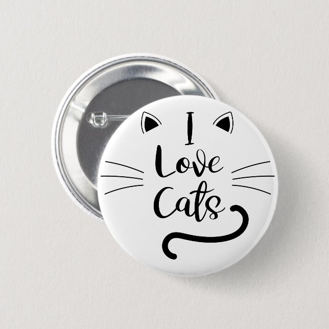 I Love Cats Button (Front & Back)