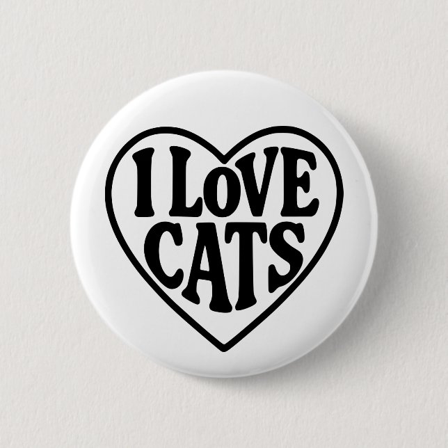 I Love Cats Button (Front)