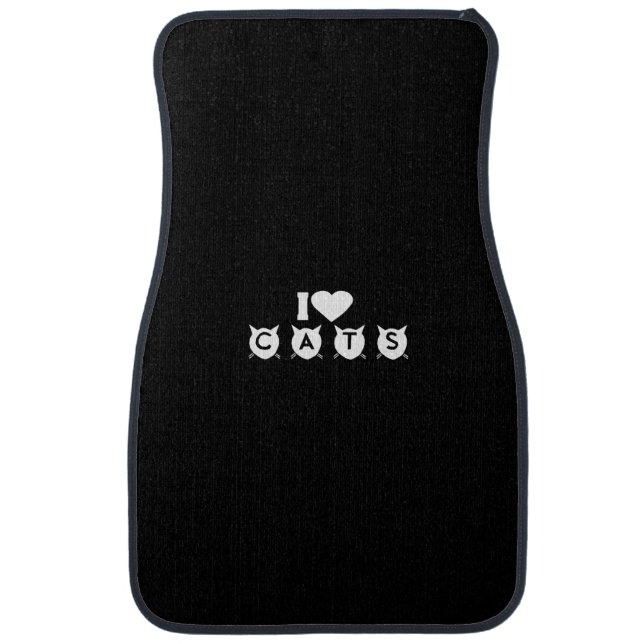 i love cats car floor mat (Front)