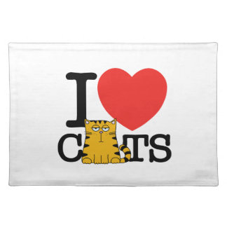 I Love Cats Cloth Placemat