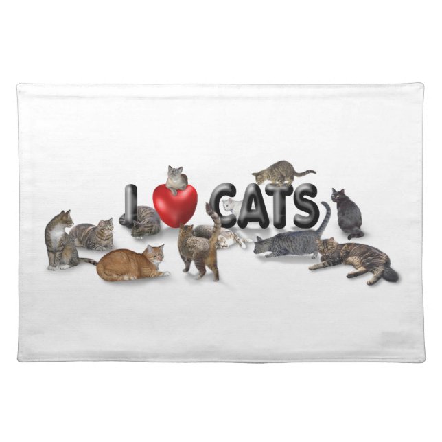 I love Cats Cloth Placemat (Front)