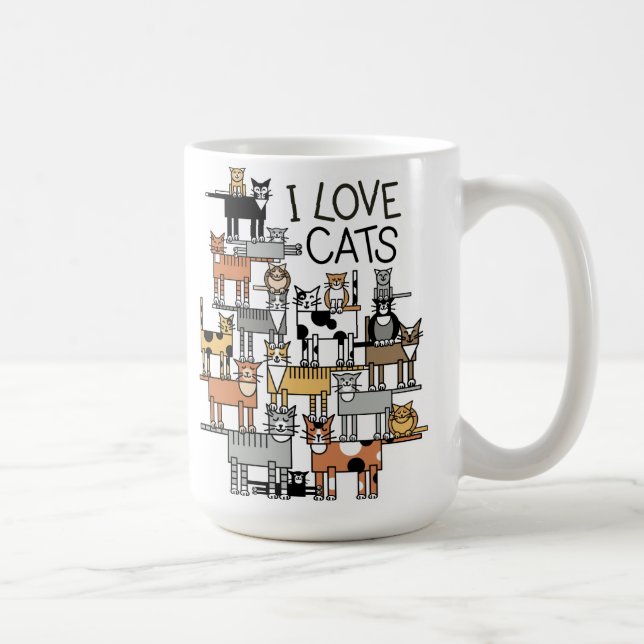 I Love Cats Coffee Mug (Right)